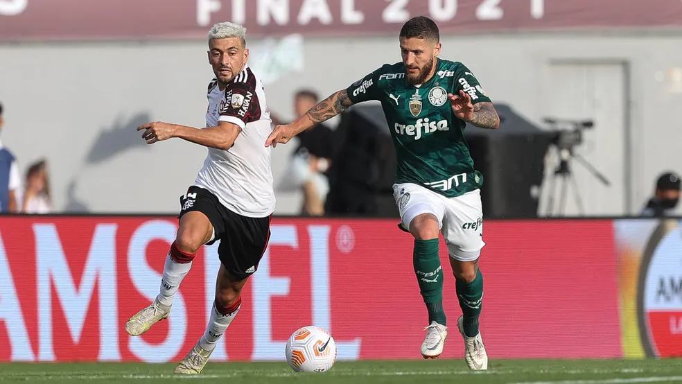 Zé Rafael na final entre Palmeiras e Flamengo na Libertadores 2021 — Foto: Cesar Greco / Ag. Palmeiras